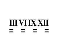 Roman Numerals Numbers 4 cm + Strokes Tattoo Sticker Decorative Film Watch Order Dial (Black)
