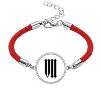 Roman Numerals Seven in Black Lucky Red String Bracelet Rope Bracelet Handmade