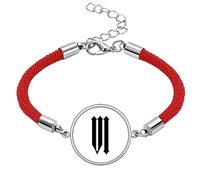 Roman Numerals six in Black Lucky Red String Bracelet Rope Bracelet Handmade