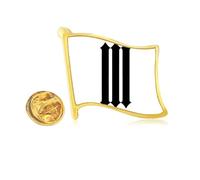 roman numerals three in black Golden Metal Flag Lapel Pin Badge