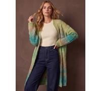 Roman Ombre Longline Cardigan With Wool Green Mix
