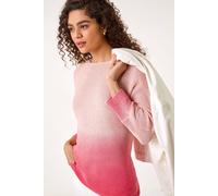 Roman Originals Ombre Shimmer Knit Jumper for Women UK - Ladies Everyday Holiday Spring Summer Round Neckline Comfy Soft Evening Vacation Work Party - Light Pink - Size 14
