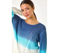 Roman Ombre Stitch Knit Jumper In Mid Blue Mid Blue 14