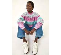 Roman Originals Ombre Stripe Knit Jumper for Women UK - Ladies Everyday Autumn Winter High Neckline Comfy Soft Evening Vacation Work Party Night Out - Pink - Size 14