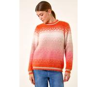 Roman Women's Ombre Tinsel Knit Jumper in Orange | Size: 14 Roman Orange 14