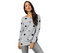 Roman Originals Blouson Top for Women UK Ladies Drop Shoulder Long Sleeve Jersey Stretchy Oversized Casual Office Jumper Soft Everyday Sweater Lounge Sweatshirt Blouses - Grey - Size 16