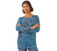 Roman Originals Blouson Top for Women UK Ladies Drop Shoulder Long Sleeve Jersey Stretchy Oversized Casual Office Jumper Soft Everyday Sweater Lounge Sweatshirt Blouses