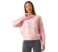 Roman Originals Boat Neck Embellished Jumper for Women UK - Ladies Everyday Autumn Winter Round Neckline Comfy Soft Evening Vacation Work Party Night Out - Rose - Size 20