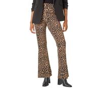 Roman Originals Bootleg Trouser for Women UK Ladies Bootcut Stretch Flared Bengaline Long Full Length Winter Pull-On Elasticated Waist Casual Smart Work Office Soft Flattering - Natural - Size 10