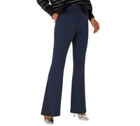 Roman Originals Bootleg Trousers for Women UK - Ladies Bootcut Stretch Everyday Holiday Autumn Winter Pull-On Side Pockets Comfy Soft Vacation Evening Office Work - Navy Short (70 CM) - Size 14