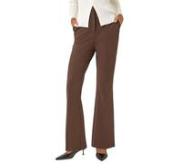 Roman Originals Bootleg Trousers for Women UK - Ladies Bootcut Stretch Everyday Holiday Autumn Winter Pull-On Side Pockets Comfy Soft Vacation Evening Office Work - Chocolate Regular (76CM) - Size 18