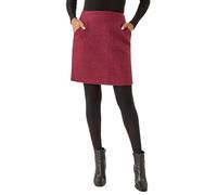 Roman Originals Boucle Textured A-Line Skirt for Women UK - Ladies Everyday Autumn Winter Comfy Soft Evening Vacation Work Party Night Out - Wine - Size 12
