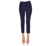 Roman Originals Capri Trousers for Women UK Cropped Pants with Pockets Ladies 3/4 Length Bengaline Stretch Legging Crop Pull On Tregging Elasticated Waist Work Office Slim - Navy - Size 10