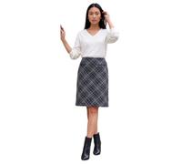 Roman Originals Check Short Skirt for Women UK Ladies Checked Plaid Tartan Print Brushed Lined A-Line Winter Smart Work Office Casual Going Out Soft Autumn Printed Mini
