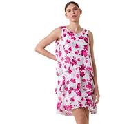 Roman Originals Chiffon Dress for Women UK - Ladies Swing Layered Frilled Tiered Mini Short Length 20s Special Occasion Event Cocktail Party Evening Going Out - Ivory - Size 12