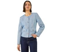 Roman Women's Collarless Boucle Jacket in Blue | Size: 14 Roman Blue 14