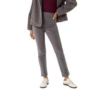 Roman Originals Corduroy Straight Stretch Jean Trouser for Women UK - Ladies Everyday Autumn Winter Comfy Soft Evening Vacation Work Party Night Out - Grey - Size 12