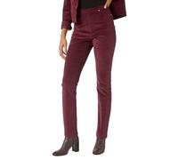Roman Originals Corduroy Straight Stretch Jean Trouser for Women UK - Ladies Everyday Autumn Winter Comfy Soft Evening Vacation Work Party Night Out - Bordeaux - Size 18