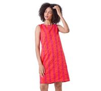 Roman Originals Cotton Embroidery Detail Shift Dress for Women UK - Ladies Everyday Holiday Spring Summer Round Neckline Comfy Soft Evening Vacation Work Party - Orange Purple - Size 20