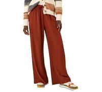 Roman Originals Crinkle Texture Tie Front Trouser for Women UK - Ladies Everyday Holiday Spring Summer Comfy Soft Evening Vacation Work Party - Rust - Size 16