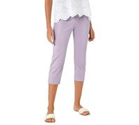 Roman Originals Cropped Trousers for Women UK Ladies Capri Leggings Summer Pants Short Crop Stretch 3/4 Length Three Quarter Pedal Pusher Clothes Elasticated Bengaline Cut Off - Lavender - Size 20