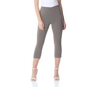Roman Originals Cropped Trousers for Women UK Ladies Capri Leggings Summer Pants Short Crop Stretch 3/4 Length Three Quarter Pedal Pusher Clothes Elasticated Bengaline Cut Off - Chocolate - Size 12