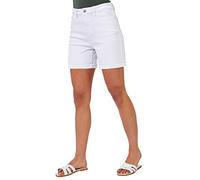 Roman Originals Denim Shorts with Pockets for Women UK Ladies Mom Jeans Boyfriend Boy High Waisted Turned Frayed Hem Stretchy Cotton Casual Slim Skinny Pants Mother Holiday - Plain White - Size 18