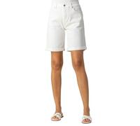 Roman Originals Denim Shorts with Pockets for Women UK Ladies Mom Jeans Boyfriend Boy High Waisted Turned Frayed Hem Stretchy Cotton Casual Slim Skinny Pants Mother Holiday - White - Size 20