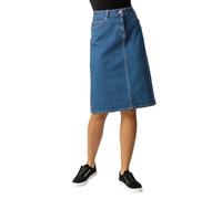 Roman Originals Denim Skirt with Pockets for Women UK - Ladies Jean Skirts Cotton Stretch Mid Wash Fitted A Line Casual Smart Work Office Knee Length Flattering Slimming - Indigo - Size 20