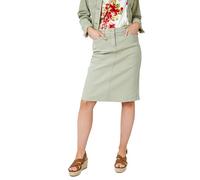 Roman Originals Denim Skirt with Pockets for Women UK - Ladies Jean Skirts Cotton Stretch Mid Wash Fitted A Line Casual Smart Work Office Knee Length Flattering Slimming - Sage - Size 16