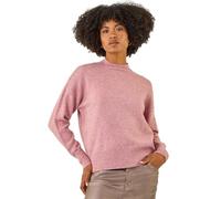 Roman Originals Diamante Sequin Jumper for Women UK Ladies Sparkly Glitter Sweater Embellished Smart Casual Autumn Winter Long Sleeve Round Neck Knitwear Knitted Pullover - Shell Pink - Size 10