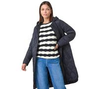 Roman Originals Diamond Quilted Funnel Coat for Women UK - Ladies Everyday Autumn Winter Comfy Soft Evening Vacation Work Party Night Out - Iridescent Black - Size 14