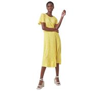 Roman Originals Ditsy Print Frill Waist Midi Dress for Women UK - Ladies Everyday Holiday Spring Summer Notch Neckline Comfy Soft Evening Vacation Work Party - Yellow - Size 20