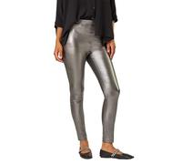 Roman Originals Faux Leather Trousers for Women UK Ladies Mat Legging Jegging Pants High Waisted Pull On Waterproof Wet Latex Imitation Coated Stretchy Jeans Tight Slimming PU - Pewter - Size 10
