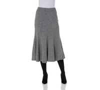 Roman Originals Flared Skirt for Women UK Ladies Flute Peplum Textured Fit & Flare Pencil Jersey A Line Midi Pleated Elasticated Waist Pull On Work Occasion Office - Grey - Size 20