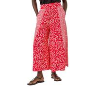 Roman Originals Floral Print Wide Leg Culottes for Women UK - Ladies Everyday Holiday Spring Summer Comfy Soft Evening Vacation Work Party - Red - Size 16