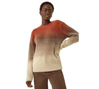 Roman Originals Fluffy Yarn Jumper for Women UK Ladies Thick Sweater Warm Cosy Chunky Knitted Pullover Winter Furry Casual Smart Textured Everyday Cuddly Soft Knitwear - Brown - Size 20