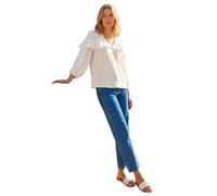 Roman Originals Frill Front Woven Top for Women UK - Ladies Everyday Holiday Spring Summer V-Neckline Comfy Soft Evening Vacation Work Party