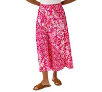 Roman Originals Gathered Skirt for Women UK Ladies Midi Maxi Long Stretchy Jersey Casual Smart Party Going Out Fit Flare Elasticated Waist Flattering A line Skater Swing - Pink Multi - Size 18