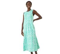 Roman Originals Geo Print Pocket Midi Dress for Women UK - Ladies Everyday Holiday Spring Summer Round Neckline Comfy Soft Evening Vacation Work Party - Mint - Size 18
