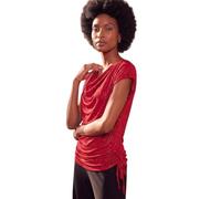 Roman Originals Glitter Cowl Neck Stretch Top for Women UK - Ladies Everyday Autumn Winter Comfy Soft Evening Vacation Work Party Night Out