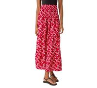 Roman Originals Gypsy Maxi Skirt for Women UK Ladies Tiered Bohemian Long Ankle Length Cotton Elasticated Waistband High Waist Monochrome Lounge Lightweight Holiday - Red Abstract - Size 12