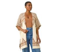 Roman Originals Jacquard Pattern Knit Cardigan for Women UK - Ladies Everyday Holiday Spring Summer Comfy Soft Evening Vacation Work Party - Ivory - Size 18