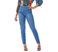 Roman Originals Jeggings for Women UK Jean Ladies Stretchy Trousers Denim Leggings High Waist Rise Pull On Skinny Straight Leg Cotton Pants Smart Casual - Petite Denim (28 inch) - Size 14