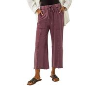 Roman Originals Jersey Cargo Culotte for Women UK - Ladies Everyday Holiday Spring Summer Comfy Soft Evening Vacation Work Party - Aubergine - Size 12