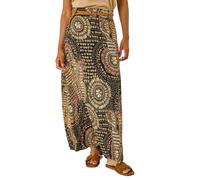 Roman Originals Jersey Skirt for Women UK - Ladies Midi Maxi Floral Animal Print Autumn Winter Swing Smart Casual Work Office Cocktail Party Going Out Evening Holiday Cruise - Noir Abstract - Size 12