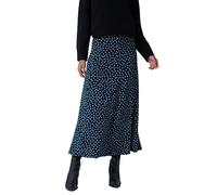 Roman Originals Jersey Skirt for Women UK - Ladies Midi Maxi Floral Animal Print Summer Spring Holiday Swing Smart Casual Work Cocktail Party Going Out Holiday Cruise - Blue - Size 10