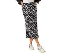 Roman Originals Jersey Skirt for Women UK - Ladies Midi Maxi Floral Animal Print Summer Spring Holiday Swing Smart Casual Work Cocktail Party Going Out Holiday Cruise - Noir Blanc - Size 20