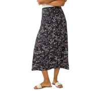 Roman Originals Jersey Skirt for Women UK - Ladies Midi Maxi Floral Animal Print Summer Spring Holiday Swing Smart Casual Work Cocktail Party Going Out Holiday Cruise - Onyx Blue - Size 12