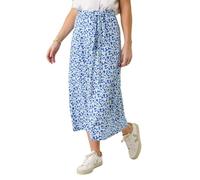 Roman Originals Jersey Skirt for Women UK - Ladies Midi Maxi Floral Animal Print Summer Spring Holiday Swing Smart Casual Work Cocktail Party Going Out Holiday Cruise - Petite Ditsy Blue - Size 16